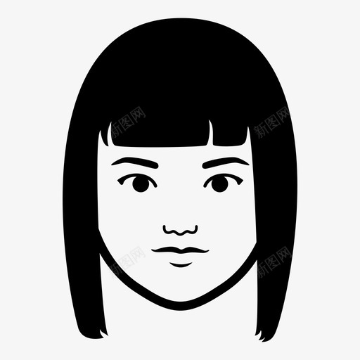 女人人头图标svg_新图网 https://ixintu.com 亚洲人 人 头 头发 女人 女孩 脸