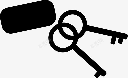 钥匙关闭门钥匙链钥匙环图标图标