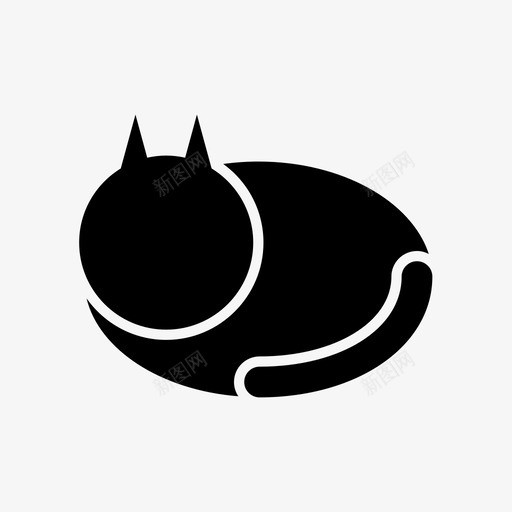 猫宠物小猫图标svg_新图网 https://ixintu.com 动物 可爱 宠物 小猫 拥抱 猫 睡觉