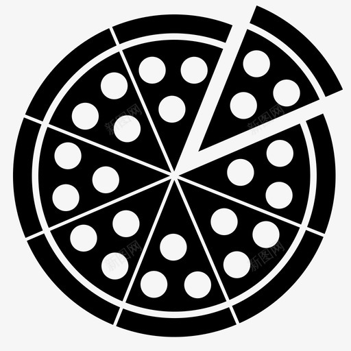 披萨食物垃圾图标svg_新图网 https://ixintu.com 切片 垃圾 外卖 意大利香肠 披萨 派 食物 餐厅