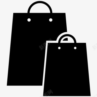 购物袋携带商业时尚采购图标图标