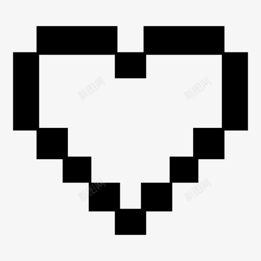 心脏电子游戏情人节图标svg_新图网 https://ixintu.com 80年代 8位 健康 像素艺术 塞尔达 心脏 情人节 爱 生命 电子游戏