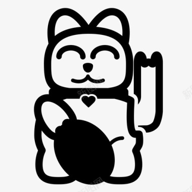 幸运猫日本猫陶瓷猫图标图标