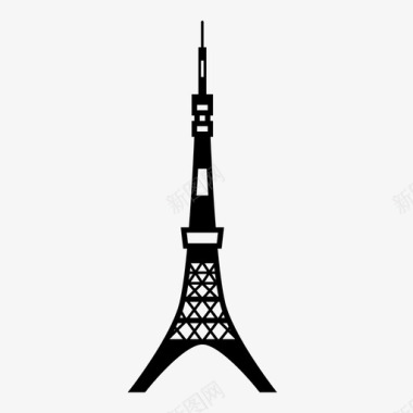 东京塔建筑日本图标图标