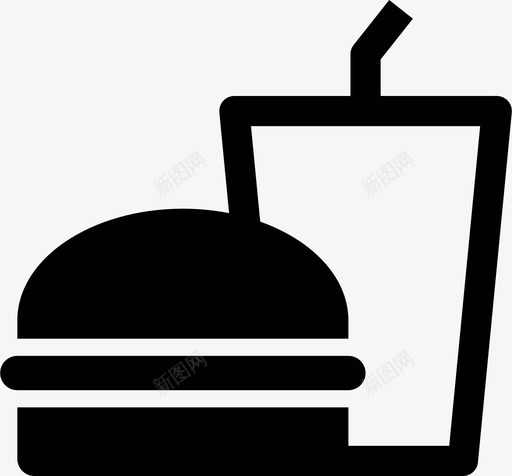 快餐苏打水滑盖图标svg_新图网 https://ixintu.com 吃 喝 垃圾食品 快餐 杯 汉堡 滑盖 苏打水 餐厅 餐食
