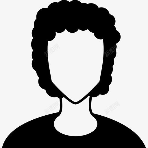 卷曲短发人脸的女性图标svg_新图网 https://ixintu.com 人 卷曲短发 脸的女性