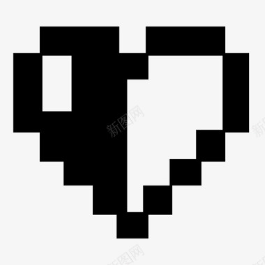 心脏电子游戏情人节图标图标
