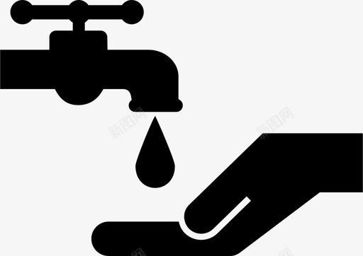 卫生清洁水龙头手洗手图标图标