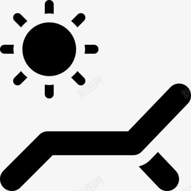 躺椅热带阳光图标图标