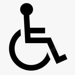 使用者轮椅无障碍残疾人图标高清图片