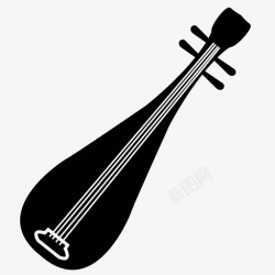 音乐乐器琵琶中国中国乐器图标高清图片