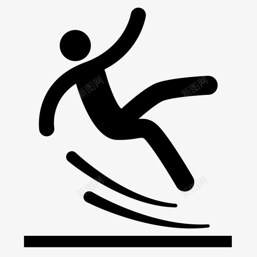 滑倒摔倒受伤图标svg_新图网 https://ixintu.com 人 受伤 摔倒 湿地板 滑 滑倒 滑地板 踩空男子