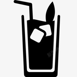 混合酒精饮料饮料稻草朗姆酒图标高清图片