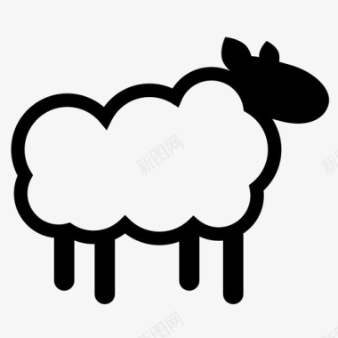 绵羊动物皮毛图标图标