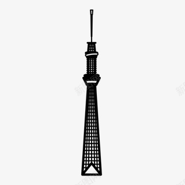 东京天空树建筑日本图标图标