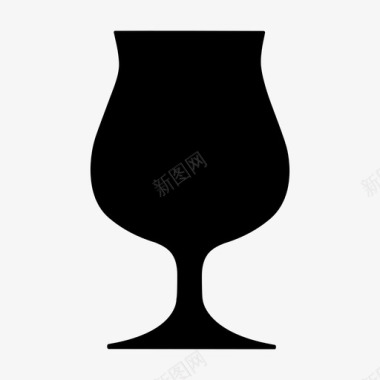 郁金香杯酒精酒吧啤酒杯比利时图标图标
