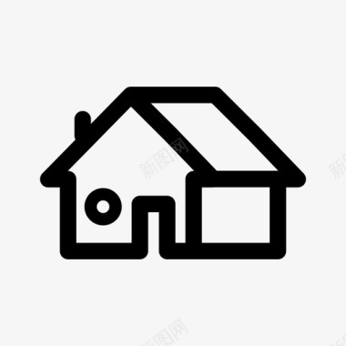 住宅屋顶庇护所图标图标