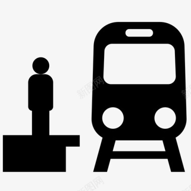 火车站人轨道车图标图标
