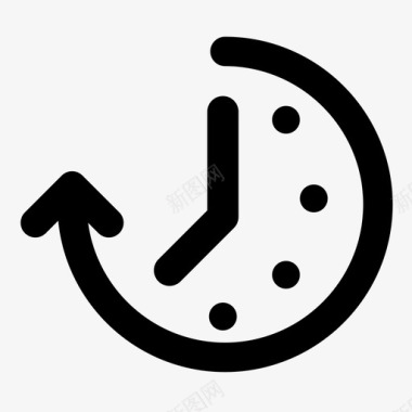 时间时钟倒带时间旅行时间线图标图标