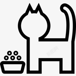 进食动物猫粮宠物主人小猫图标高清图片
