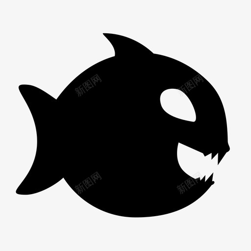 鱼动物卡通图标svg_新图网 https://ixintu.com 动物 卡通 怪物 邪恶 邪恶的鱼 食人鱼 鱼