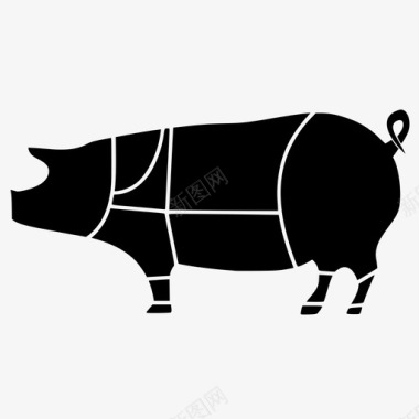 猪肉动物烧烤图标图标
