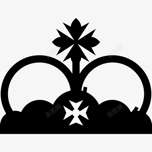 带有两个十字架的皇冠像十字军东征的象征形状皇冠图标svg_新图网 https://ixintu.com 带有两个十字架的皇冠像十字军东征的象征 形状 皇冠