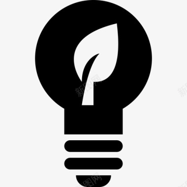 可持续能源灯泡电图标图标