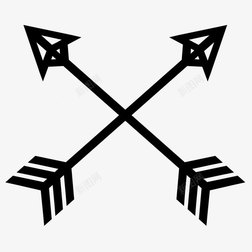 箭笔画简单图标svg_新图网 https://ixintu.com 十字 射箭 弓箭 徽章 时髦 武器 笔画设计 简单 箭