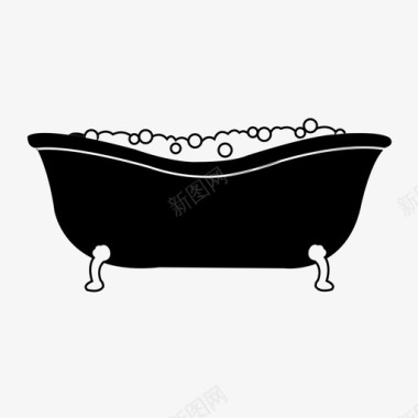泡泡浴泡泡spa浴缸洗衣图标图标