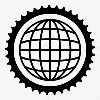 地球仪邮票球体图标图标
