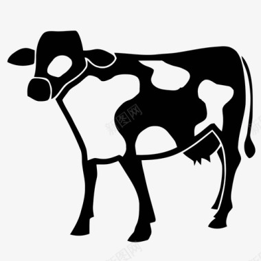 牛斑点无角牛奶食品图标图标