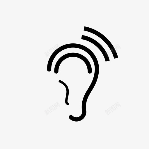 听聋噪音声音图标svg_新图网 https://ixintu.com 听 噪音 声音 聋