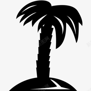 棕榈树夏威夷岛屿图标图标