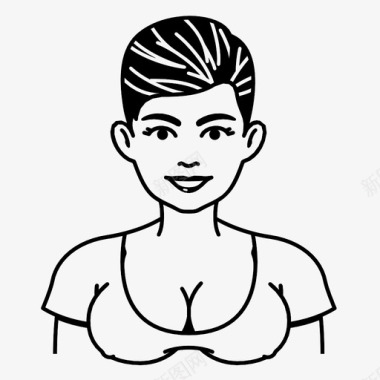 女人胸部人图标图标
