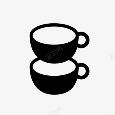双人咖啡马克杯意式浓缩咖啡图标图标