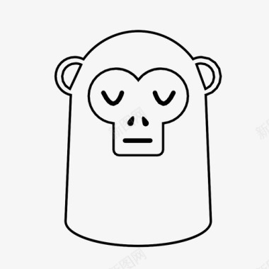 猴子动物无聊图标图标