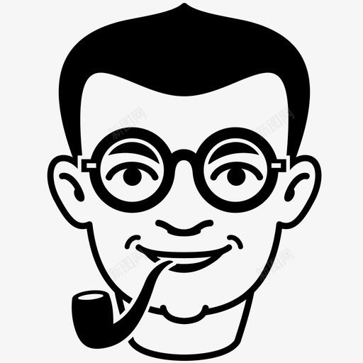 男人眼镜快乐图标svg_新图网 https://ixintu.com 微笑 快乐 抽烟 烟斗 男人 眼镜