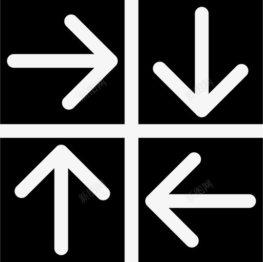 四个箭头在不同的方向几个图标svg_新图网 https://ixintu.com 几个 四个箭头在不同的方向