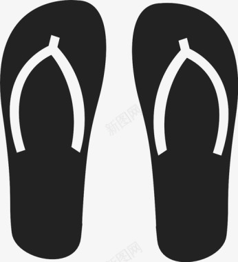 人字拖海滩凉鞋图标图标