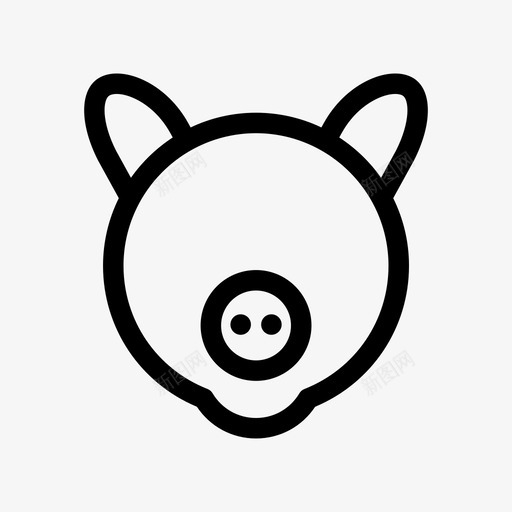 猪肉动物脸图标svg_新图网 https://ixintu.com 动物 头 牲畜 猪 猪肉 肉 脸 鼻子