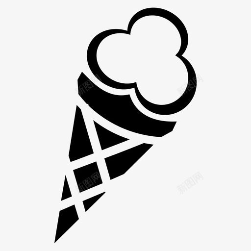 冰淇淋甜点冷冻图标svg_新图网 https://ixintu.com 冰淇淋 冷冻 华夫饼筒 圆锥体 搅打 甜点 零食