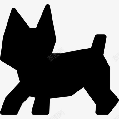 小狗黑色小宠物狗形状动物图标图标
