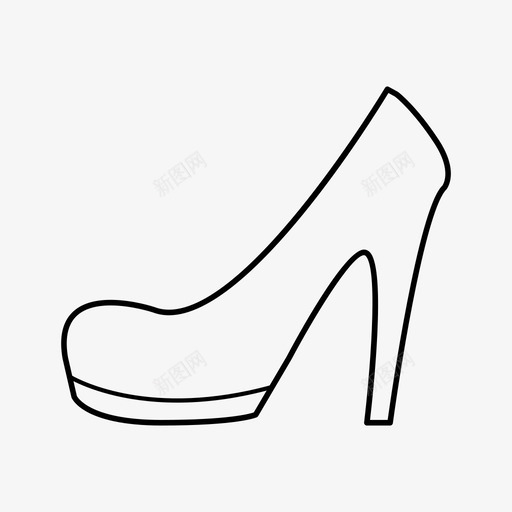 高跟鞋服装时尚图标svg_新图网 https://ixintu.com 女性 女性化 时尚 服装 款式 鞋 高跟鞋