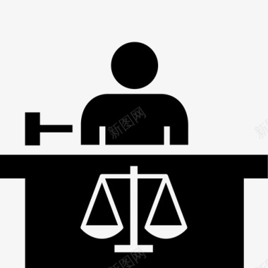法官审判规模人法律图标图标