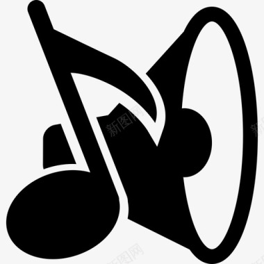 音乐扬声器和音符音乐和声音2图标图标