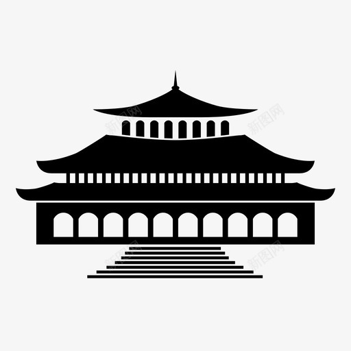 城堡建筑瓷器图标svg_新图网 https://ixintu.com 中国 城堡 宫殿 建筑 瓷器 皇室 纪念碑 财富