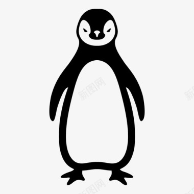 企鹅动物南极洲图标图标