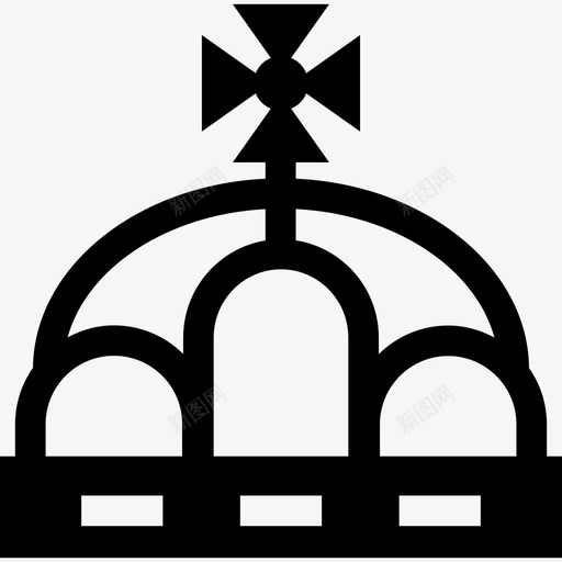 顶部有十字架的皇冠形状皇冠图标svg_新图网 https://ixintu.com 形状 皇冠 顶部有十字架的皇冠