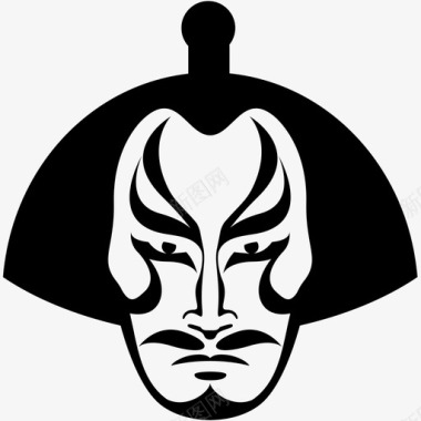 歌舞伎面部日语图标图标